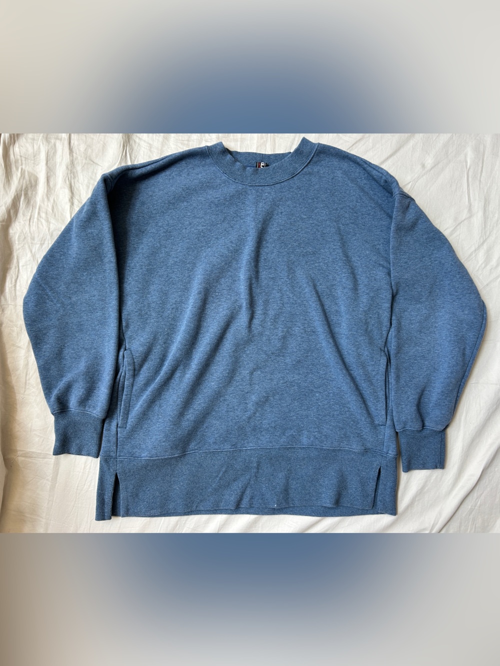Kirkland Signature Heather Blue Fleece Crewneck Sweatshirt | Size S